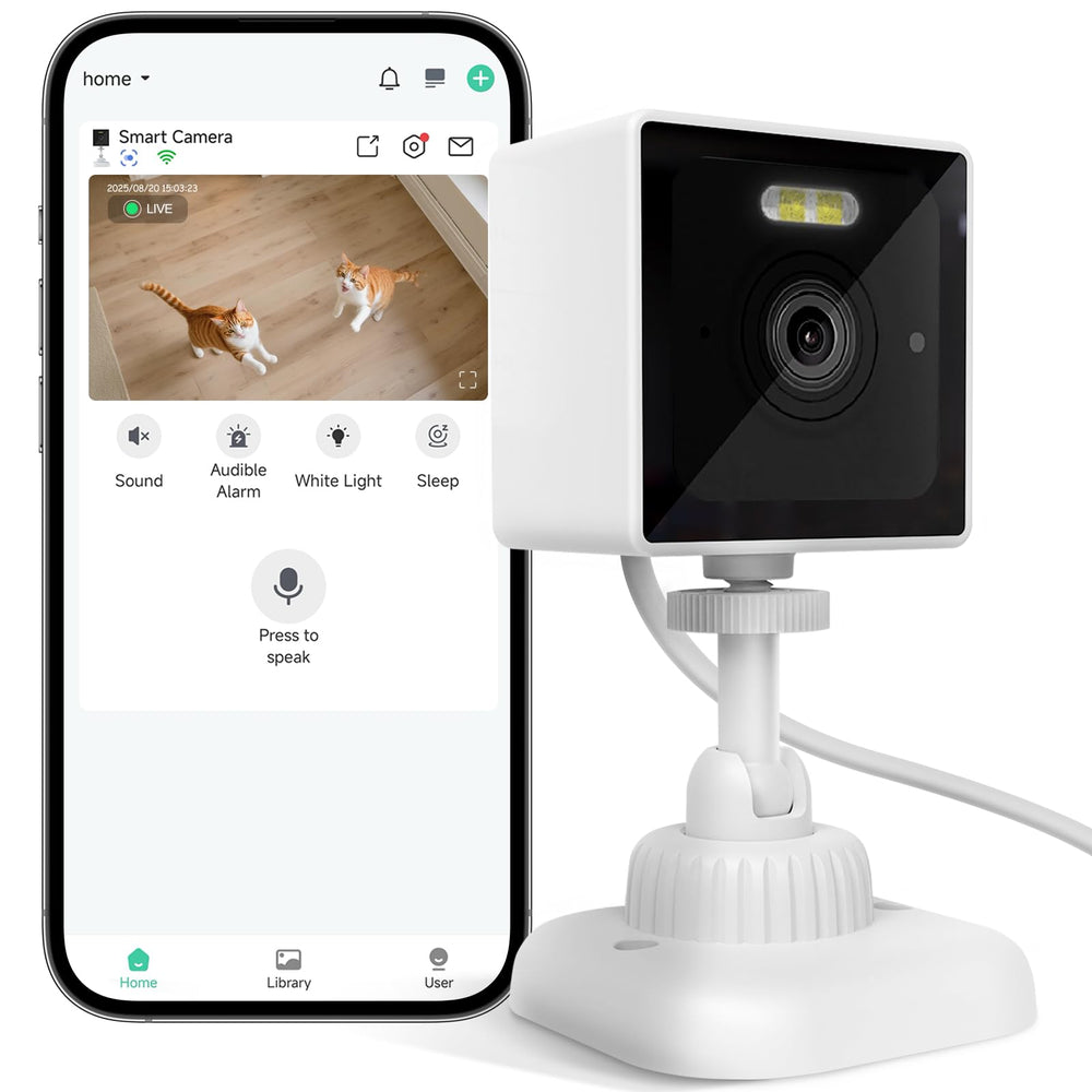 Rolimate smart pet camera front view captures outdoor cat house activity clearly