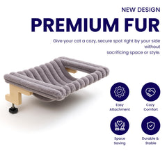 ROLLERPAWSTER Cat Desk Hammock installation demonstrates easy no-drill mounting