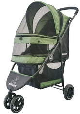 ROODO 3-Wheel Pet Stroller front view showing quick setup and stable ride.