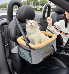 ROODO Deluxe Dog Booster Seat frame shows sturdy height‑adjustable support for safe travel