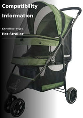 ROODO pet stroller storage basket enables easy gear access during walks.