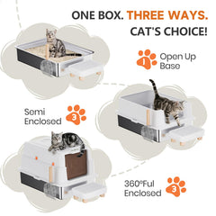 Rootling filter pedal demonstrates hands-free access for older or shorter cats.
