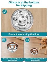 RooXchowla slow feeder bowl maze pattern promotes paced feeding