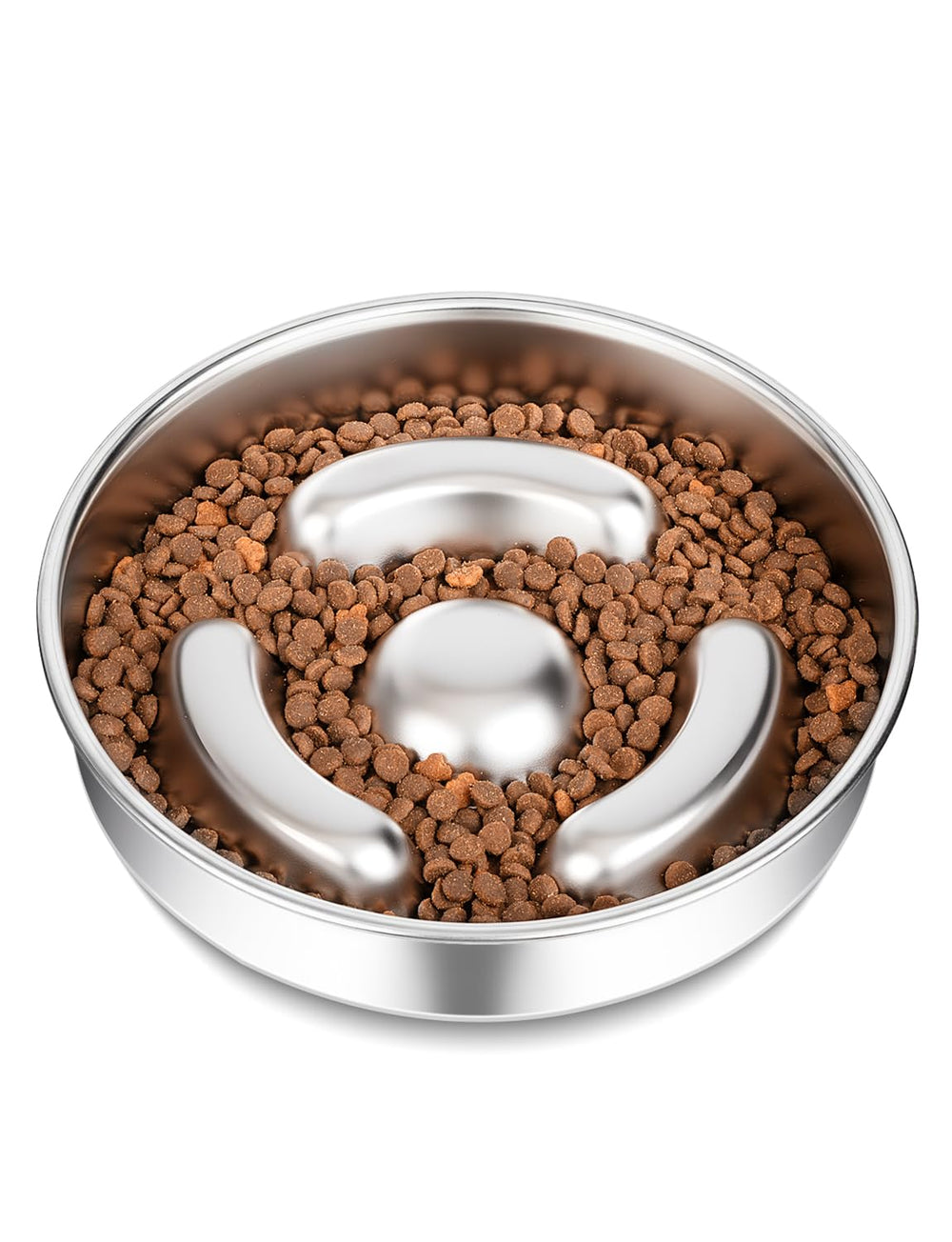 RooXchowla slow feeder bowl stainless 8-inch empty bowl slows eating