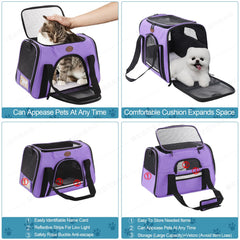 ROSEBB airline-approved pet carrier with dual handles for secure transport.