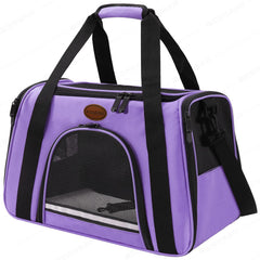 ROSEBB cat carrier soft-sided purple large for safe airline travel with pets.