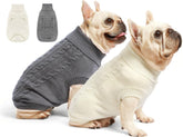 Roseelk dog sweater grey front view provides cozy warmth for small dogs.