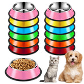 Roshtia stainless steel cat bowls top view, durable feeding option for everyday meals.