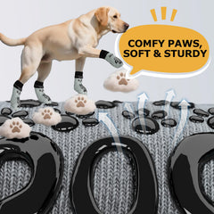 ROUWINNE anti-slip dog socks adjustable straps keep socks secure.