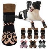 ROUWINNE anti-slip dog socks sole-grip on hardwood floors for secure footing.
