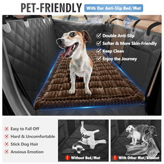 ROUWINNE backseat dog bed with ultra-soft flannel surface for cozy rides