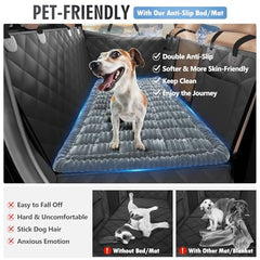 ROUWINNE backseat dog bed ultra-soft flannel adds gentle warmth and comfort.