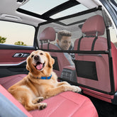 ROUWINNE dog barrier frame demonstrates a 50 inch width for secure SUV cabin protection.