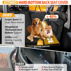 ROUWINNE dog hammock with hard bottom provides sturdy seating for large dogs.