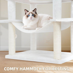 Roypet 71in cat tree feather toys stimulate play and hunting instincts