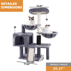Roypet cat tree scratching pads — natural jute for claw maintenance and stress-relief play