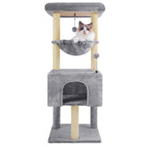 Roypet 43.3-inch cat tree assembled for sleek corner placement and space-saving setup