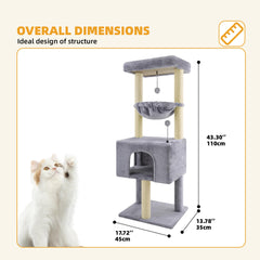 Roypet cat tree in corner demonstrates efficient layout to elevate living space