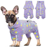 ROZKITCH dog fleece jumpsuit back zipper for easy on-off during cold walks