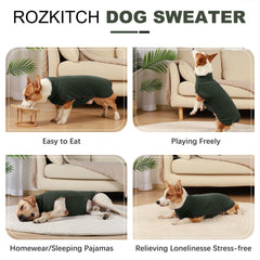 ROZKITCH dog winter coat easy wear demonstrates slip-on design for quick dressing