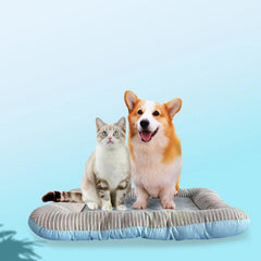 RPGT Summer Pet Self Cooling Mat angle view, 18x22 for cats and small dogs, cooling comfort.
