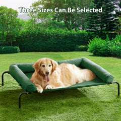RRPETHOME cooling dog bed side profile emphasizes breathable raised cot