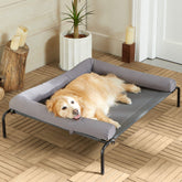 RRPETHOME cooling elevated dog bed full view showcasing large frame for roomy indoor or outdoor use