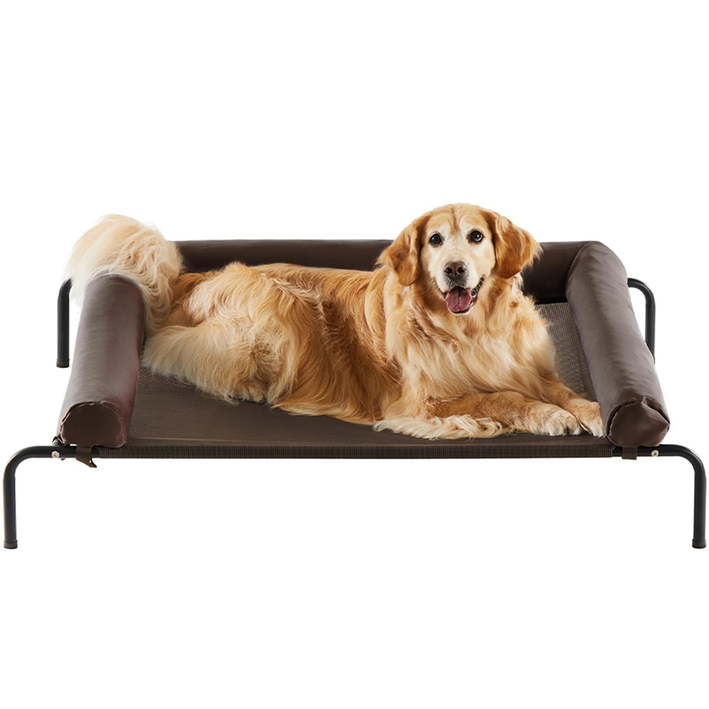RRPETHOME dog bed frame with easy-assembly for sturdy elevated support.