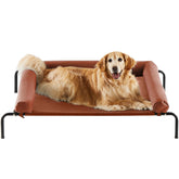 rrpethome large elevated cooling dog bed front view showcases sturdy frame and breathable mesh