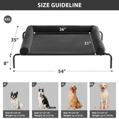 RRPETHOME large elevated cooling dog bed front view demonstrates breathable mesh and elevated comfort