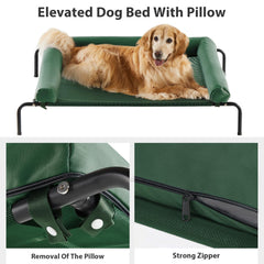RRPETHOME elevated bed features breathable mesh keeping pets cool on hot days.