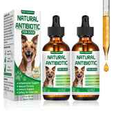 RUAKPL dog antibiotics bottle demonstrates natural herbal support for canine wellness.
