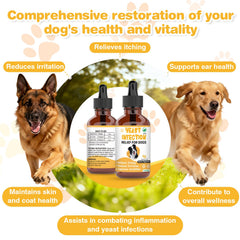 RUAKPL dosis en alimento, perro recibiendo tratamiento de forma fácil