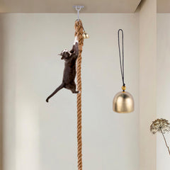 Rubierine cat climbing rope 2in9ft close-up shows natural sisal for climbing and scratching.