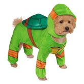 Rubies TMNT pet costume with shell and headpiece for Halloween-ready fun.