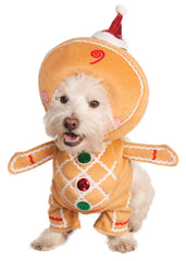 Rubie's walking gingerbread jumpsuit worn by a pet for festive looks and photos