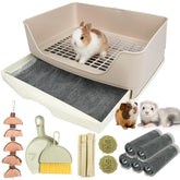 RubyHome oversize rabbit litter box with drawer, front view showing easy-access design.