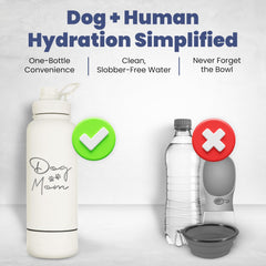 Rubyloo detachable dog bowl bottom showing convenient storage and pup hydration on-the-go