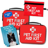 Rubyloo dog first-aid kit 3-pack front view for home car and trail readiness