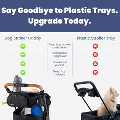 Rubyloo dog stroller caddy treat pocket keeps snacks within reach on the go.