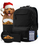 Rubyloo dog travel bag backpack with organized compartments for on-the-go pet supplies.