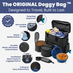 Rubyloo Doggy Bag bowls and containers for easy on-the-go feeding.
