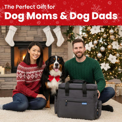 Rubyloo Doggy Bag charcoal open compartments demonstrate easy access.