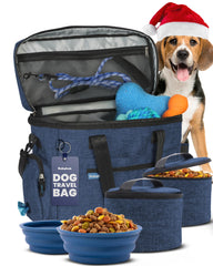 Rubyloo The Original Doggy Bag shows open compartments for quick access on road trips.