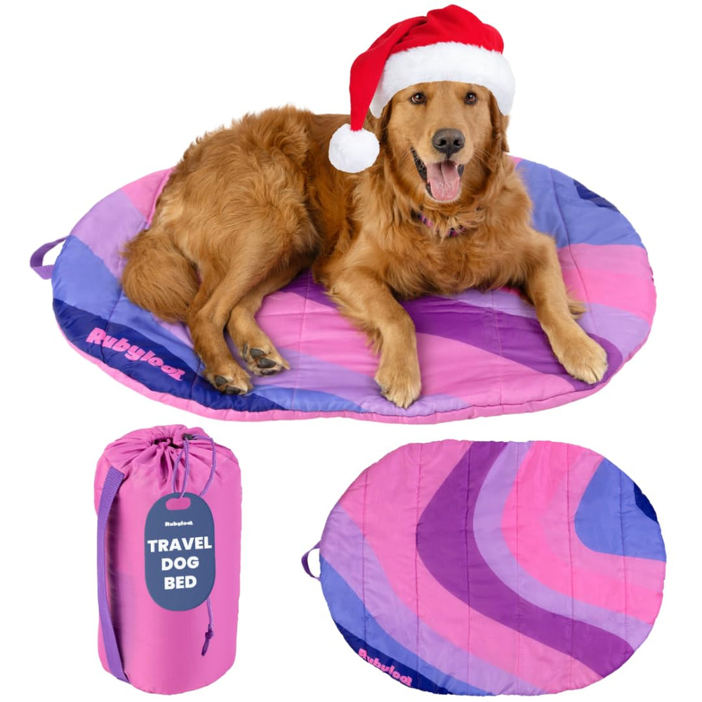 Rubyloo travel dog bed folded for compact packing