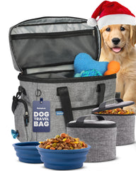 Rubyloo doggy-bag-travel-bag-overview showing organized dog gear for easy trips