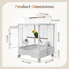 Ruexue Clear View bird cage assembly-ready design for quick setup.