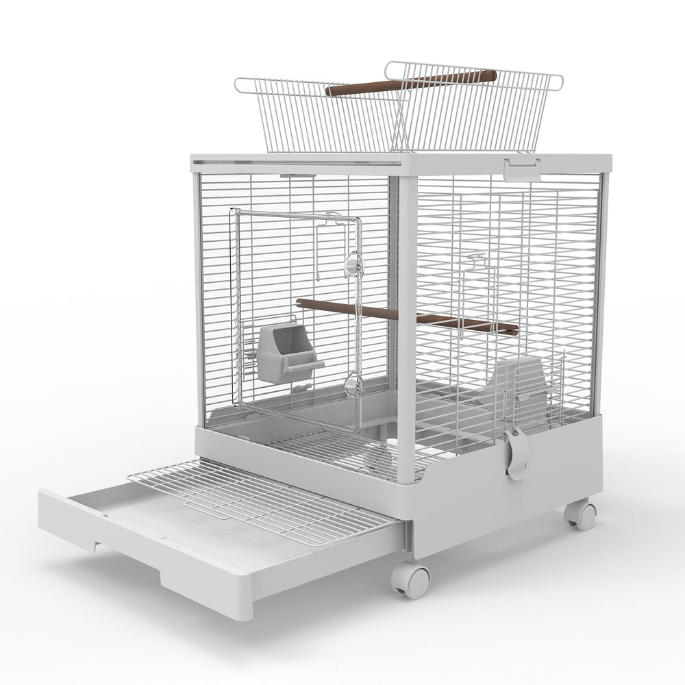 Ruexue Clear View bird cage front panel for unobstructed viewing and bonding.
