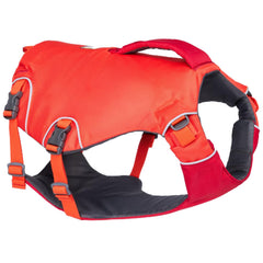 Ruffwear Confluence life jacket front view highlights adjustable fit for swimming dogs.
