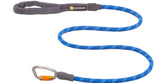 Ruffwear Knot-a-Leash blue pool tubular handle closeup shows a smooth, comfortable grip.